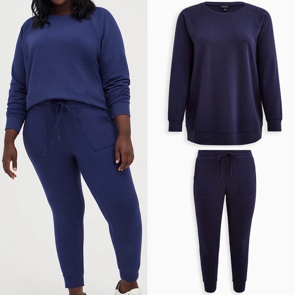 SET: Torrid Ultra Soft Fleece Navy Sweatshirt/Jogger 2X